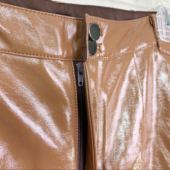 Greylin Anthro Vegan Leather Pants Brown - Picture 5 of 8